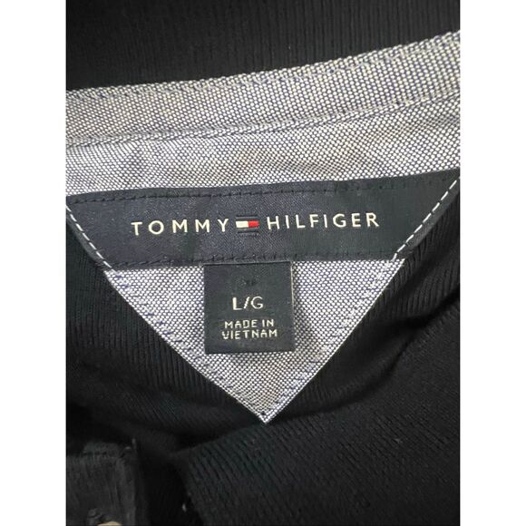 Tommy Hilfiger Women Navy Blue Polo Collar T-Shirt Size L Long Sleeve Badge Logo - Picture 8 of 12